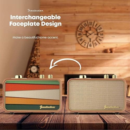 TRENBADER Retro Bluetooth Speaker Vintage Bluetooth Speaker Small Wireless Old Fashion Style, AM/FM Tunning Dial,Electronics for Home, Perfect for Cafe,Restaurant,Vintage Store, Bedroom(Retro Wood) thumbnail 4