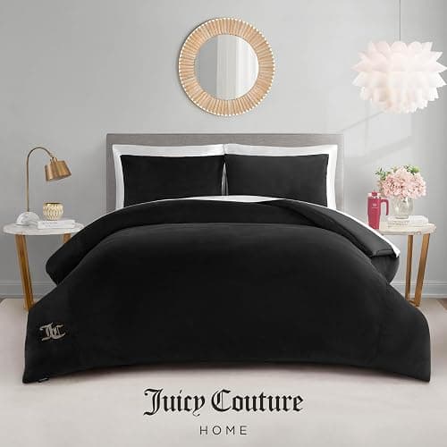 Juicy Couture Black Velour Full/Queen Comforter Set - 3 Piece Luxury Bedding Ensemble thumbnail 6