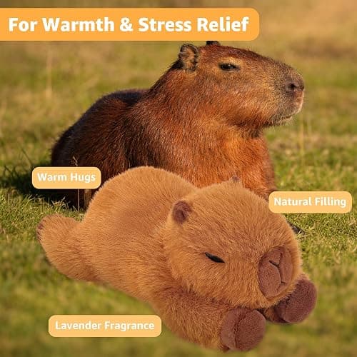 Onsoyours Original Capybara Microwavable Stuffed Animal, Heatable Lavender Scented Capybara Plush for Warmth & Stress Relief - Comfort Plushies Toys for Kids & Adults thumbnail 3