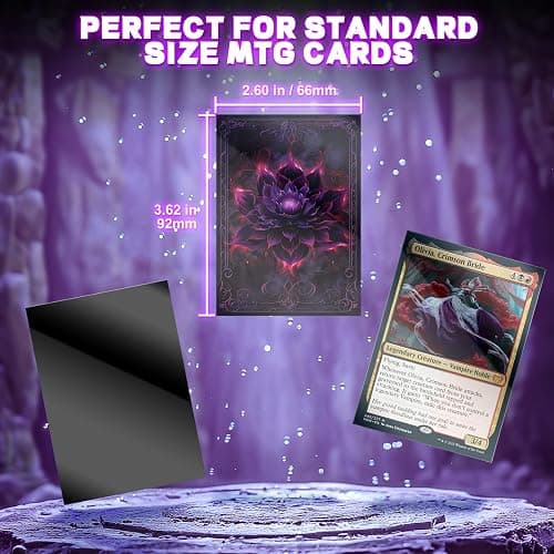 MTG Card Sleeves 100CT (Crimson Black Lotus), Matte Art Card Sleeves, Matte Back & Clear Front, 66x92mm thumbnail 3