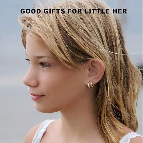 Small Gold Huggie Hoop Earrings Set for Women Men Hypoallergenic 14K Plated Stack Cartilage Earrings, Multiple Piercing Lightweight Mini Thin Cute Dainty Trendy Jewelry Set Gifts for Women thumbnail 7