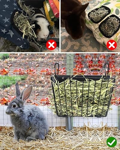 X Large Rabbit Hay Feeder Guinea Pig Hay Feeder Metal Frame Bunny Hay Holder Guinea Pig Hay Holder for Bunny, Guinea Pigs, Chinchillas, Small Animals (1 Pack) thumbnail 6