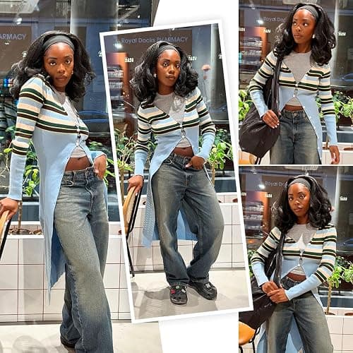 Quantum Love Yaki Curly Headband Wigs for Black Women - Kinky Straight Black Headband Curly Ends Synthetic Wear and Go Glueless Half Wig with Headbands Attached thumbnail 5