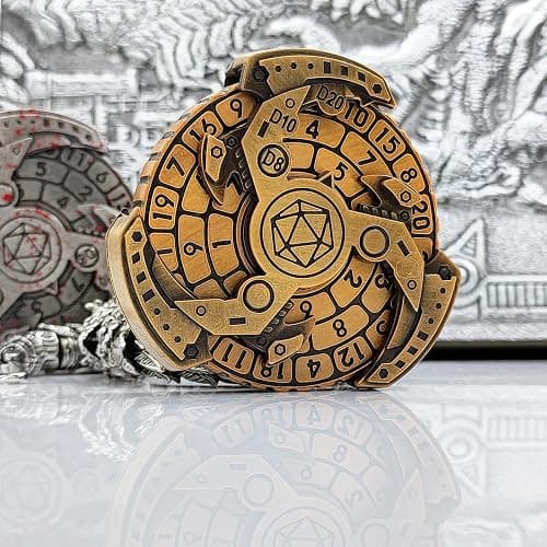 FLUEFOWL Shadow Roulette Dice Spinner for DND Dice Set, 7-in-1 Dragon Metallic D&D Dice with Gift Case for Dungeons and Dragon Game, RPG Role Playing Table Game Gifts (Black Gold) thumbnail 3