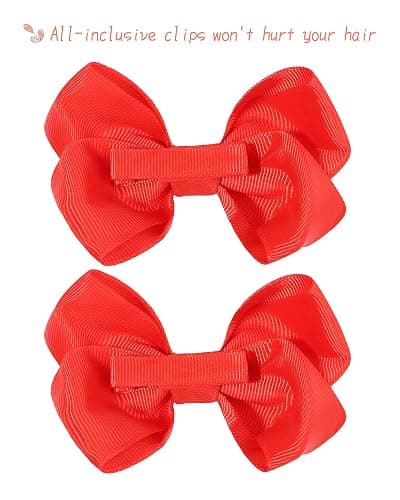 Choicbaby 40 Pieces Hair Bows for Girls 4 Inch Grosgrain Ribbon Toddler Hair Accessories with Fully Lined Clips for Toddlers Baby Girls Kids Teens thumbnail 3