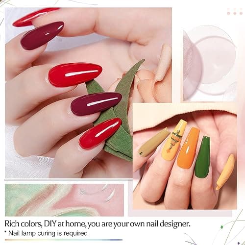 JODSONE 36 PCS Gel Nail Polish Set-32 Colors Gel Polish Kit Base Coat Glossy Matte and Glitter Top Coat Nail Polish Set Green Blue Red Pink Collection Gifts for Women thumbnail 7