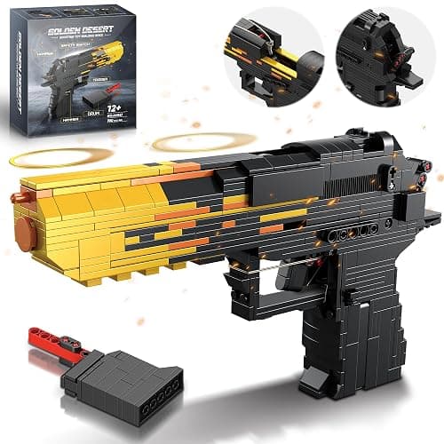 Fluorspar blaster Building Block Gun for Adults, 1: 1 Pistol Building Set for Boys Age 14+ Model Gun That Shoot Rubber Band DIY Assembling, Collectible Gift for Toy Lovers, 700Pcs - Image 1