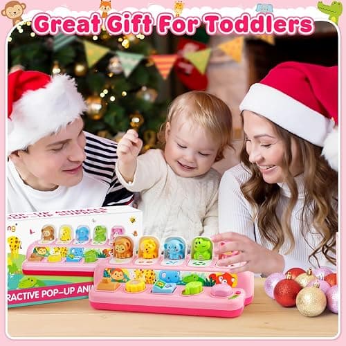 Duchong Toys for 1 Year Old Girls, Interactive Pop Up Toy with Music & Light, Montessori Learning Toys for Infant Baby Toddler 9-12-18 Months, First 1st Birthday Gifts for Girls Boys thumbnail 7