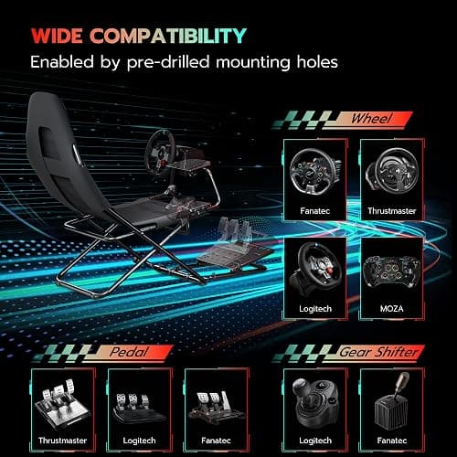 ARES WING Foldable Racing Simulator Cockpit, Racing Wheel Stand with Seat, Formula and GT Sim Driving Simulator Compatible with Fanatec, Thrustmaster, Logitech, Moza Games on PS5, PS4, Xbox and PC thumbnail 8
