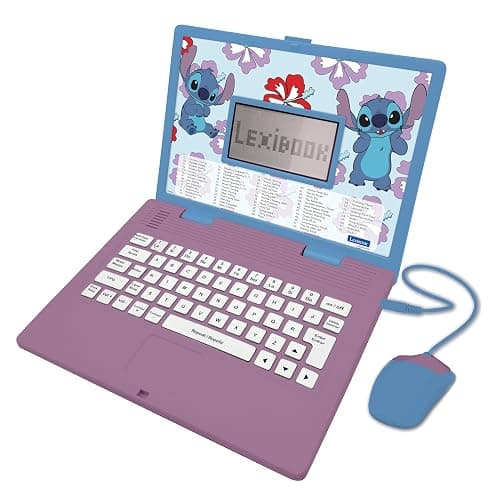 Lexibook - Disney Stitch - Bilingual English/Spanish Educational Laptop, 124 Language Activities, Writing, Maths, Logic, Music and Games, Boys and Girls, JC598Di2 - Image 1