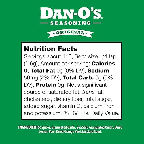 Dan-O's Original Seasoning, 2.5 oz Bottle, All Purpose Seasoning for Chicken, Turkey, Beef, Veggies and More, Sugar Free, Zero Calorie, Use this Spice Blend to Craft a Marinade, Dry Rub or Sauce - Original thumbnail 2