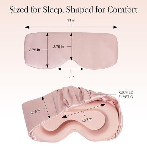 Kitsch Contour Pillow Eye Mask – Softer Than Silk Eye Masks for Sleep, Blindfold Sleep Masks for Women & Men, No Eye Pressure, Lightweight, Eye Care, Travel Essentials - Blush thumbnail 5