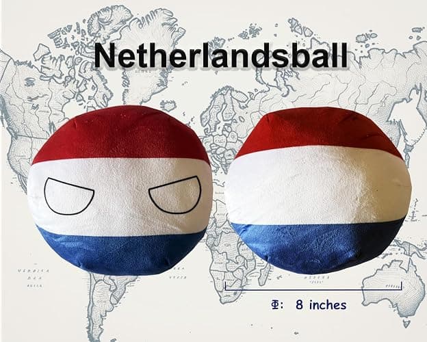 8-Inch Countryball Plushie – Netherlands Collectible Soft Stuffed Ball Gift for Fans & Plush Collectors (22.Netherlands) thumbnail 3