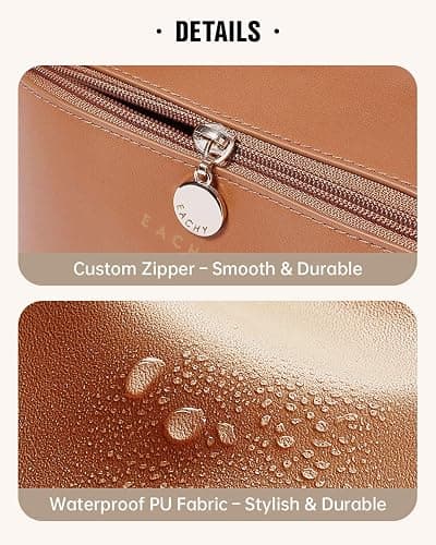 EACHY Travel Makeup Bag,Large Capacity Cosmetic Bags for Women,Waterproof Portable Pouch Open Flat Toiletry Bag Pattern Makeup Bag thumbnail 5