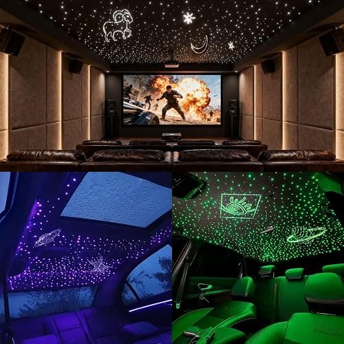 Meeby 16W APP Fiber Optic Starlight Headliner Lights Kit, 300pcs*0.03in(6.5ft/2m) Optical Fiber Star Music Activated RGBW Ceiling Light Kit for Car Headliner Star/Home thumbnail 4