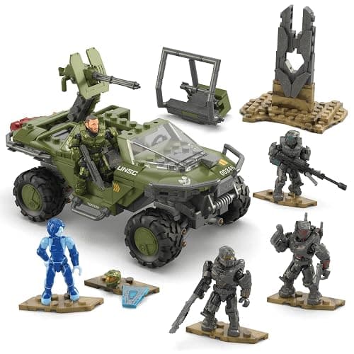 MEGA Halo The Series Vehicle Building Toys Set, FLEETCOM Warthog ATV with 469 Pieces, 5 Micro Action Figures, Poseable Articulation, Kids and Fans (Amazon Exclusive) thumbnail 2