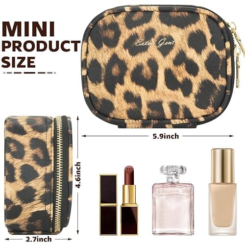 Mini Makeup Bag with Led Mirror, Small Travel Make up Bag 3 Light Modes Adjustable Brightness, for Women Organizer Cosmetic Bag, Portable Travel Train Toiletry Bag, for Pool Parties Work Touch-Ups thumbnail 3