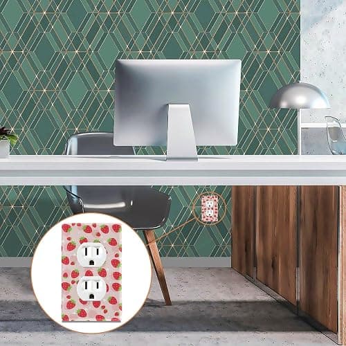 xigua Duplex Outlets Wall Plate Cover, Unbreakable Cute Kawaii Strawberry Electrical Plug Cover, Decorative Cover Standard Size 2 Gang 4.53" x 2.76" Screws Included - 1 Pack thumbnail 6