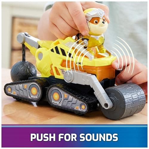 Paw Patrol: The Mighty Movie, Construction Toy Truck with Rubble Mighty Pups Action Figure, Lights and Sounds, Kids Toys for Boys & Girls 3+ thumbnail 4