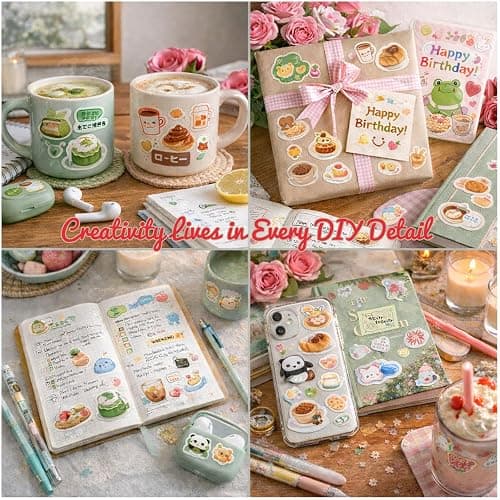 Japanese Aesthetic Sticker Book for Adults – 800+ Retro Manga Style Stickers for Journaling, Planners, Scrapbooking & DIY Crafts (45 Sheets) thumbnail 8