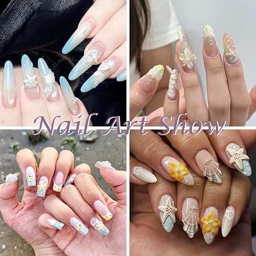 Laza 4pcs Ocean Silicone Nail Art Molds Multiple Mermaid Starfish Nail Mold | Reusable Nail Molds for Nail Art,Good Elasticity,3D Nail Mold, Seashell Jellyfish Beach Nail Charms Molds with Scraper & Pen thumbnail 8