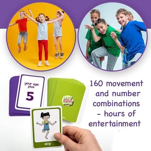 Covelico Exercise Cards for Kids, Play PE Games with 20 Exercises, 52 Cards | PE Teacher Must Haves, Solo or Group Play, Indoor Classroom Recess Games, Home School Therapy, Snap Memory Go Fish, Ages 4+ thumbnail 5
