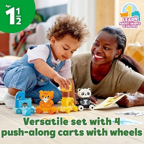 LEGO DUPLO My First Animal Train 10955, Toys for Toddlers and Kids 1.5-3 Years Old with Elephant, Tiger, Panda and Giraffe Figures, Learning Toy thumbnail 3