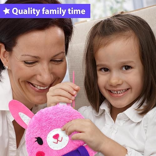 KRAFUN Sewing Kit for Kids Beginner My First Art & Craft, Includes Bunny Doll Stuffed Animal, Instructions & Plush Felt Materials for Learn to Sew, Embroidery, Age 7 8 9 10 11 12 thumbnail 5