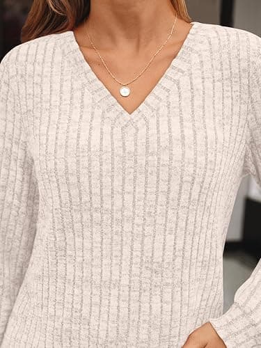AUTOMET Womens V Neck Long Sleeve Shirt Fall Fashion Tops Tunic Dressy Casual Sweater Clothes Cute Trendy Work Outfits 2025 thumbnail 6