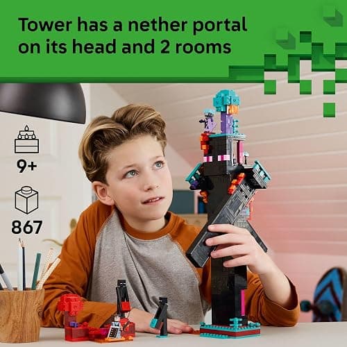 LEGO Minecraft The Enderman Tower Building Toy for Boys & Girls - Video Game Building Set for Kids, Ages 9+ - 2 Toys in 1 for Player Vs. Player Pretend Play - Gift Idea for Gamers - 21279 thumbnail 2