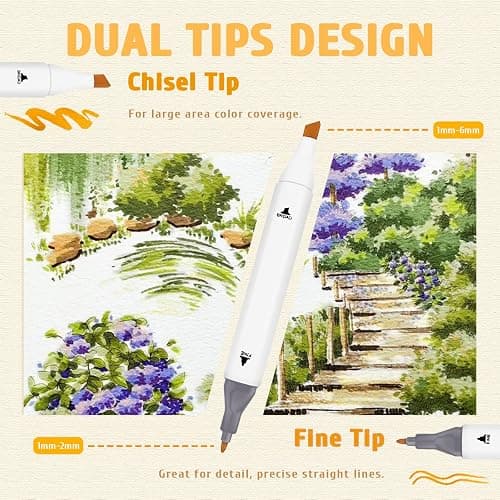 SiwaQio Alcohol Markers with APP, 120 Colors Dual Tip Art Marker for Adults Coloring Books, Alcohol Based Illustration Markers Set for Adult Artist Drawing Sketching Painting Lettering Cards thumbnail 3