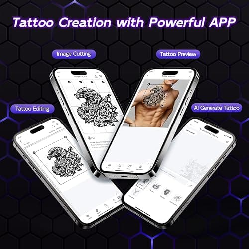 Itari Tattoo Stencil Printer Kit for Beginners, Temporary Tattoo Printer with 10 Pcs Transfer Paper, Bluetooth Stencil Printer for Tattooing, Wireless Tattoo Machine Compatible with Phone/Tablet/PC thumbnail 9