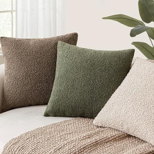 Foindtower Decorative Textured Boucle Throw Pillow Covers Accent Solid Lumbar Pillow Cases Neutral Soft Cozy Couch Cushion Case for Chair Sofa Bedroom Living Room Home Decor 12x20 Inch,1PC,Light Brown thumbnail 6