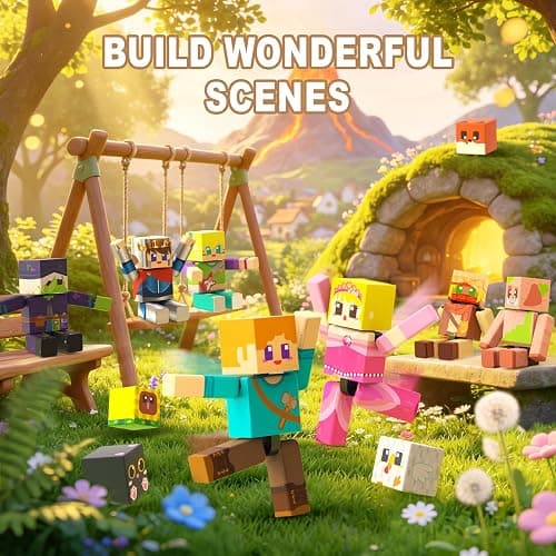 20PCS Rotatable Magnetic Action Figures with Magnetic Building Blocks Set - Creative STEM Magnet Figures Playset Character Toys for Kids, Birthday Gift for Toddlers Boys Girls Ages 6+ thumbnail 3