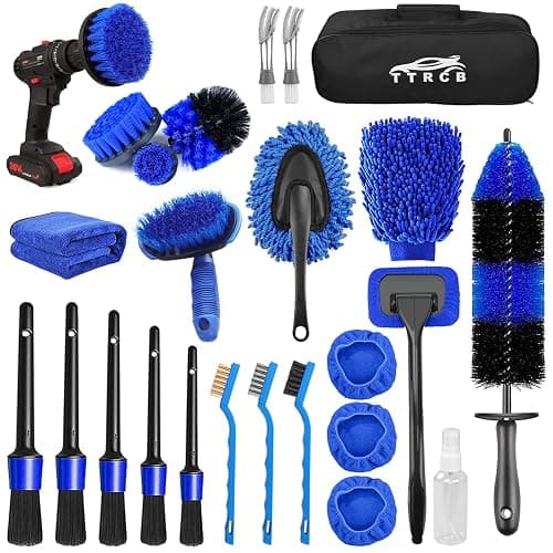 26Pcs Car Detailing Brush Set, Car Detailing Kit, Car Detailing Brushes, Car Cleaning Kit, Car Windshield Cleaning Tool, Professional Car Care kit - Car Wash Brush kit for Interior Exterior Wheels - Image 1