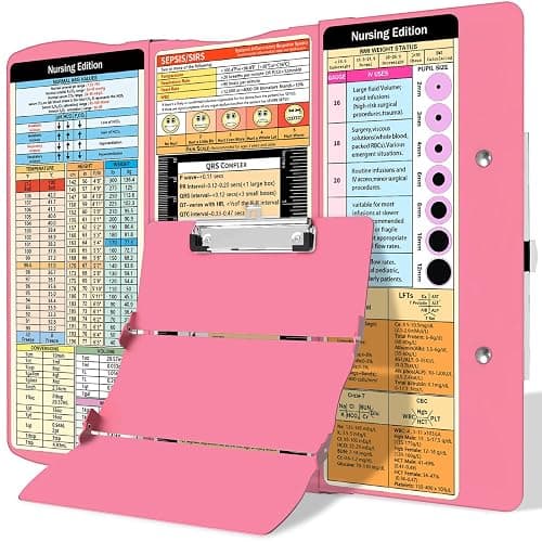 Nursing Clipboard Foldable Clipboard Medical: Edition Cheat Sheets Aluminum 3 Layers Foldable Clipboards Nursing Pocket Size Profile Clip Nurse Clipboards Notepad for Nurses Students and Doctors - Image 1