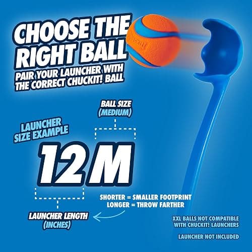 Chuckit! Dog Ball Launcher - Sport 12" with Medium (2.5"), Dog Fetch Ball Thrower, For Dogs 20-60 Pounds, Made in USA thumbnail 6