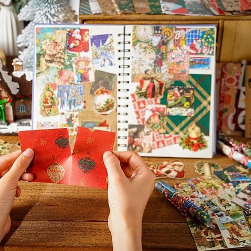DOLEEYAE 287pcs Vintage Junk Journal Kit, Scrapbook Paper & Stickers | for Bullet Journaling, DIY Planner Supplies with Aesthetic Patterns for Card Making, Crafting and Mixed Media Art thumbnail 5