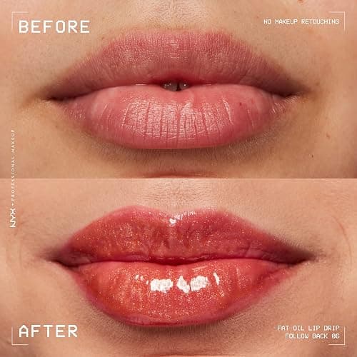 NYX PROFESSIONAL MAKEUP Fat Oil Lip Drip, Moisturizing Lip Oil Gloss, Vegan Tinted Formula, Up to 12 HR Hydration - Follow Back (Shimmering Warm Nude) thumbnail 7