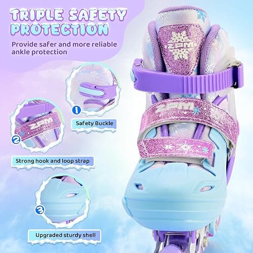 2PM SPORTS Inline Skates for Kids Boys Girls Ages 5-8 8-12 3-5 4-8 6-12 with Light Up Wheels, Adjustable Children's Roller Skates Blades for Toddler Beginner Youth Indoor Outdoor thumbnail 3