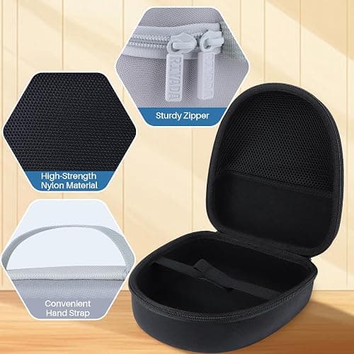 RIYADAone Hard Case Replacement for Audio-Technica ATH-M50X ATH-M20X ATH-M30X ATH-M70X ATH-M40x Professional Studio Monitor Headphones (Black Case) thumbnail 5