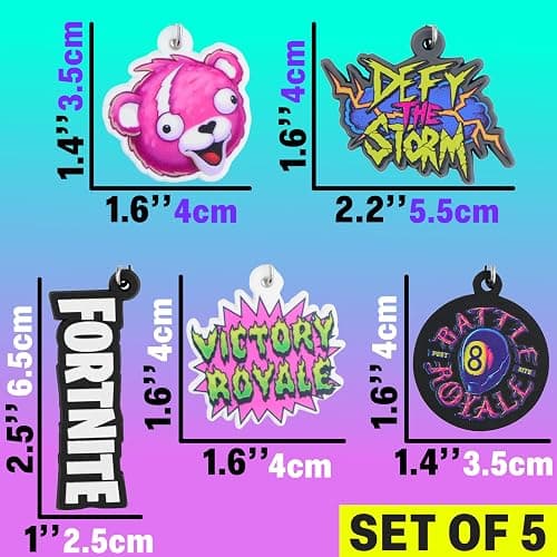 Fortnite Pack of 5 Keychain for Teens, Men, Keychains Accessories for Backpacks, Bags, Collectibles, Cute Key Chain Keyrings Set, Gifts for Gamers thumbnail 6
