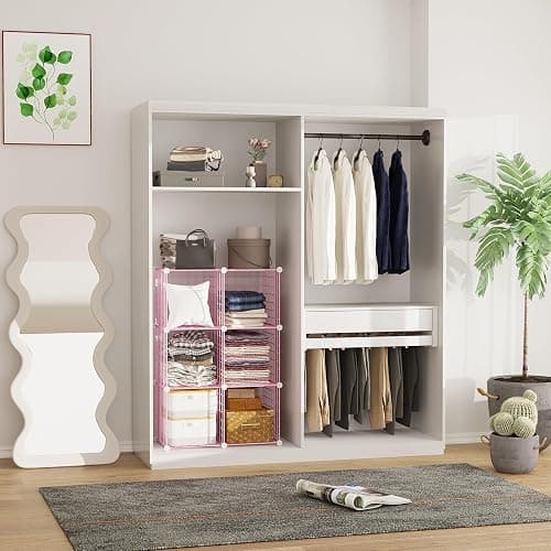 C&AHOME Wire Cube Storage, 6 - Cube Organizer Metal C Grids, Modular Shelves Units, Closet Organizer, Ideal for Home, Office, Living Room, 36.6”L x 12.4”W 36.6”H, Pink UWCS3006P thumbnail 5