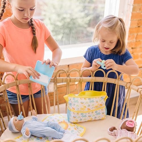 Melissa & Doug Mine to Love Travel Time Play Set for Dolls with Diaper Bag, Bottle, Sunscreen, More (17 pcs) - Baby Doll Accessories, Baby Doll Sets For Kids Ages 3+ thumbnail 2