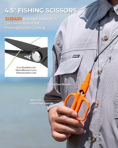 KastKing SteelStream Fishing Tool Set, Fishing Gear - Corrosion Resistant Fishing Pliers, Fillet Knife, Fishing Scissors, Fish Lip Gripper, Multi-Functional Jaw, Fishing Gifts for Men thumbnail 5