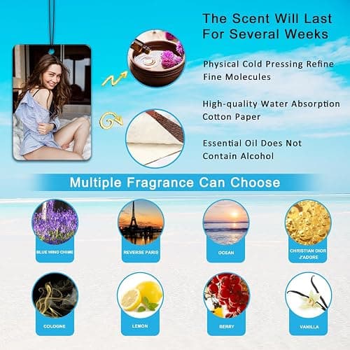 YATEDIY,Custom Air FreshenerCar-Double Sided photo Personalized Air FreshenerCar Multiple Fragrances DecorationsWardrobe,Bathroom,Hanging Ornaments(Unique Scented Gift)(Rectangle) thumbnail 6