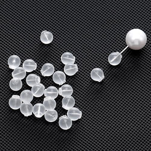 Mabor 50 Stück Anti-Penetration Ohrstecker Verschluss TPE Ohrringe Verschluss Kugel Ohrring Stopper Universal Ohrringheber für Alle Arten von Ohrringen - Image 1