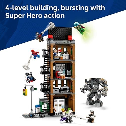 LEGO Marvel Spider-Man vs. Mysterio: The Daily Bugle Building Toy - Pretend Play Set with 7 Minifigures & Rhino Mech - Super Hero Toy for Boys & Girls, Ages 10+ - Gift Idea for Birthdays - 76342 thumbnail 3