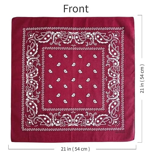 APIGANIZ 100% Cotton Bandanas, 21 x 21 inches, Set of 6 thumbnail 6