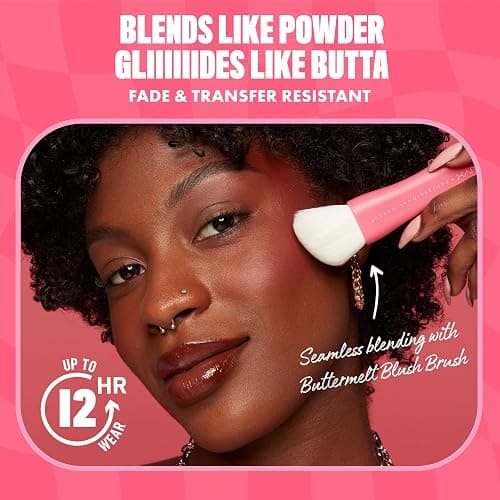 NYX PROFESSIONAL MAKEUP Buttermelt Powder Blush, Fade and Transfer-Resistant Blush, Up to 12HR Make Up Wear, Vegan Formula - Butta Together thumbnail 4